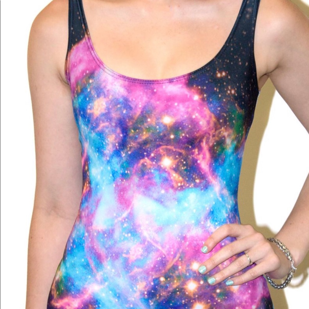 Black milk galaxy one piece swimsuit NWT sz med